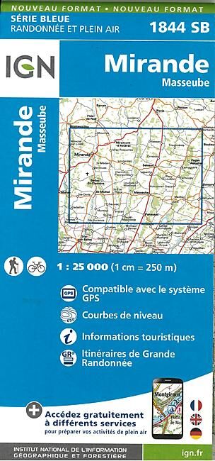 IGN - 1844 SB MIRANDE MASSEUBE 1 25 000