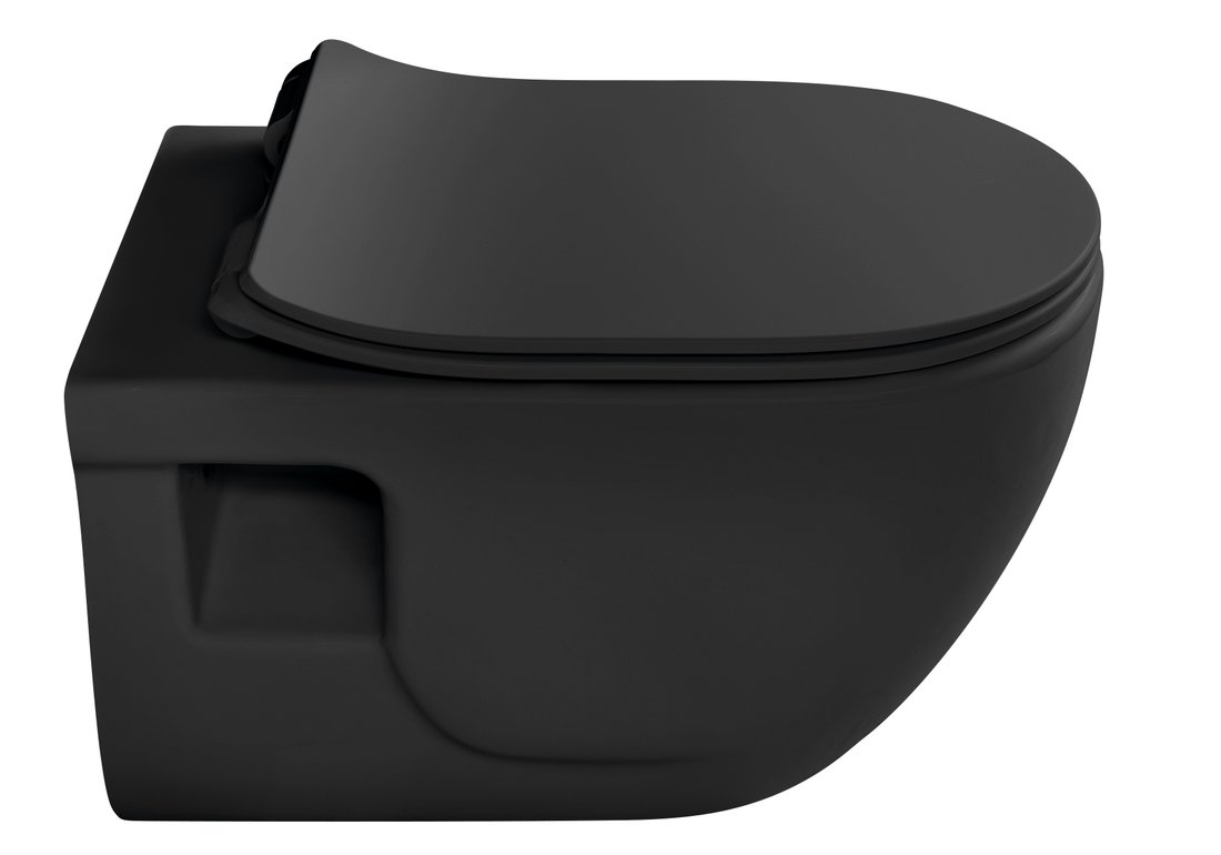 Sapho Brilla randloze toiletpot 36.5x53cm zwart mat