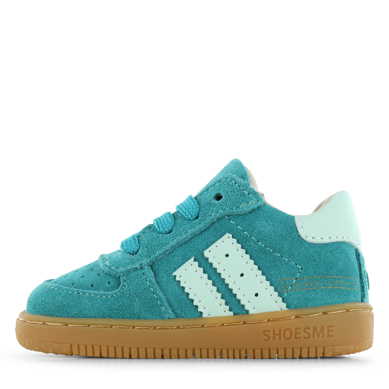Shoesme turquoise sneakertje Microfiber leer, Suède | Uni schoenen