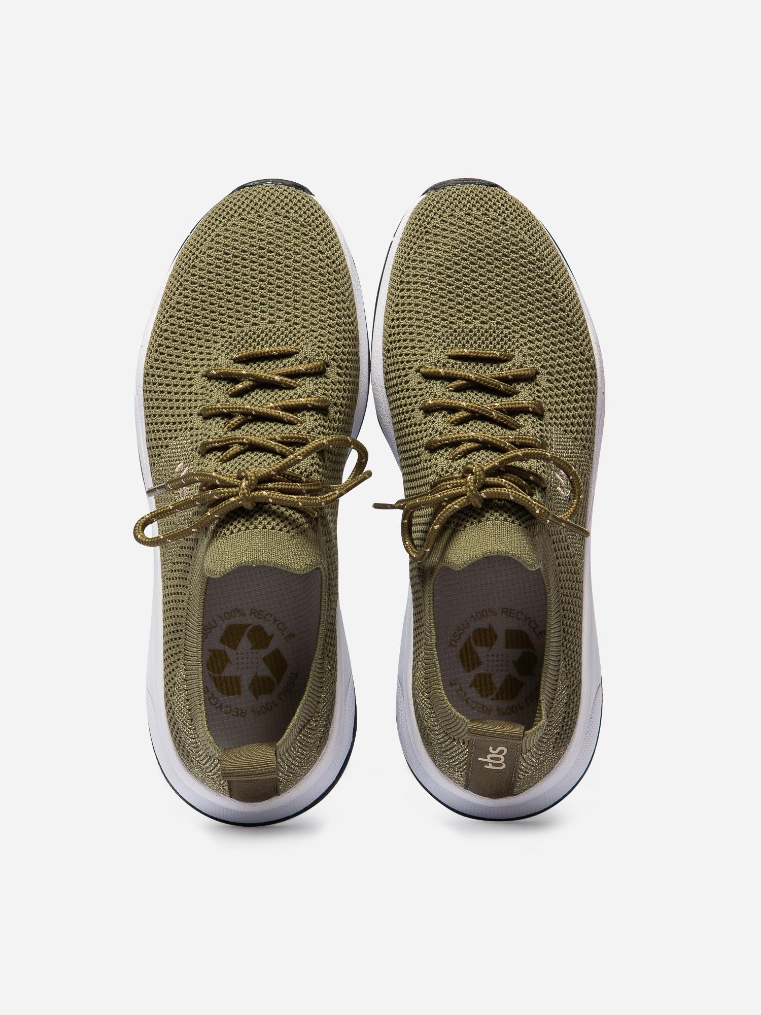 Baskets Femme Tricotage Sans Coutures Kaki