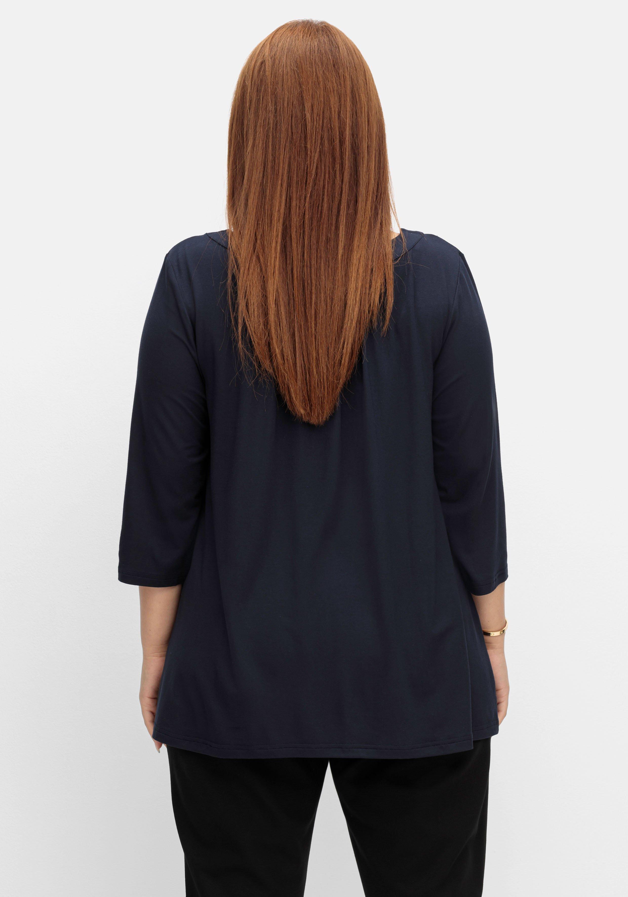 3/4-Arm-Shirt in Petite Passform, in weiter A-Linie