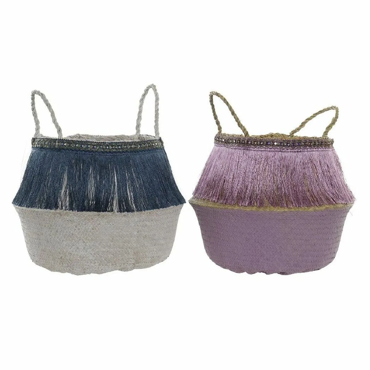 DKD Home Decor - 2 paniers polyester boho herbier mari