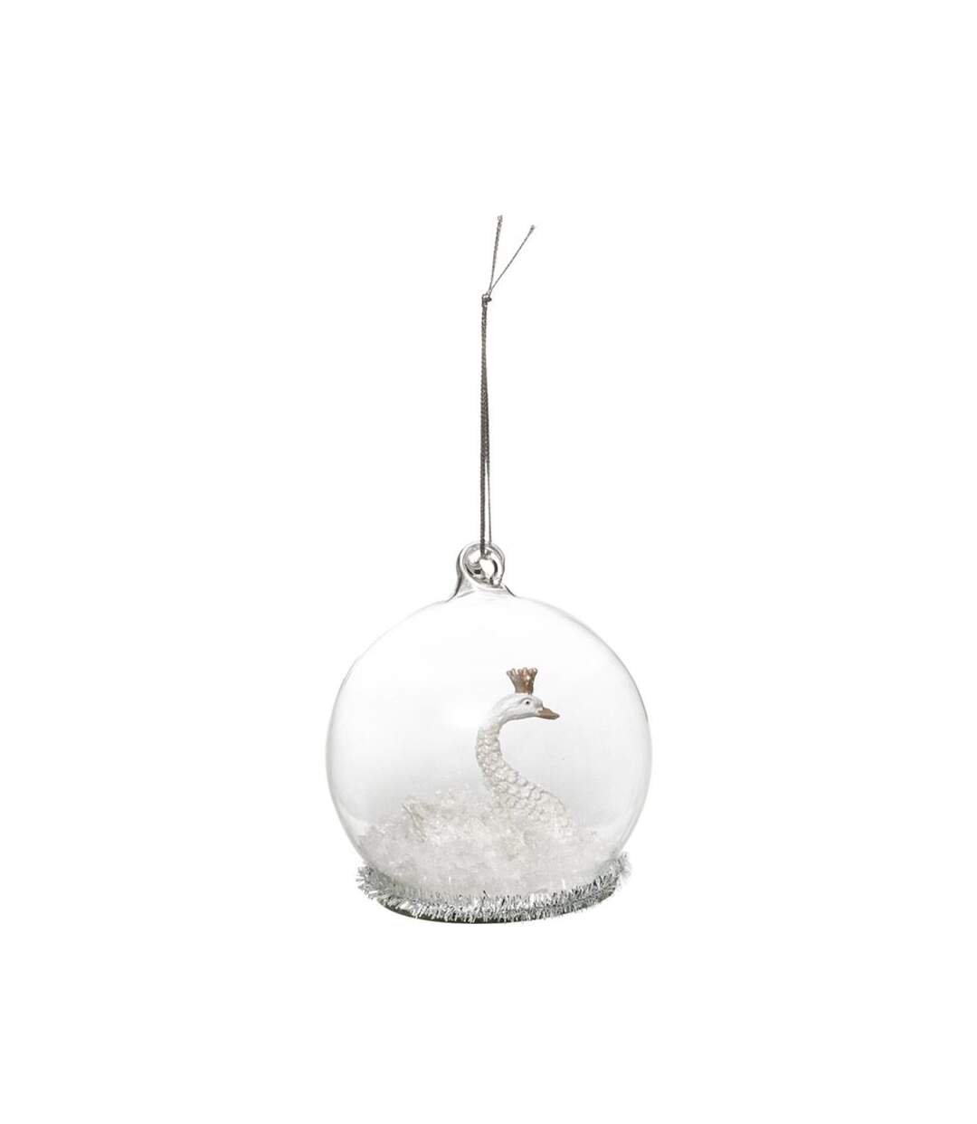 Boule de Noël en Verre Polaire 8cm Blanc