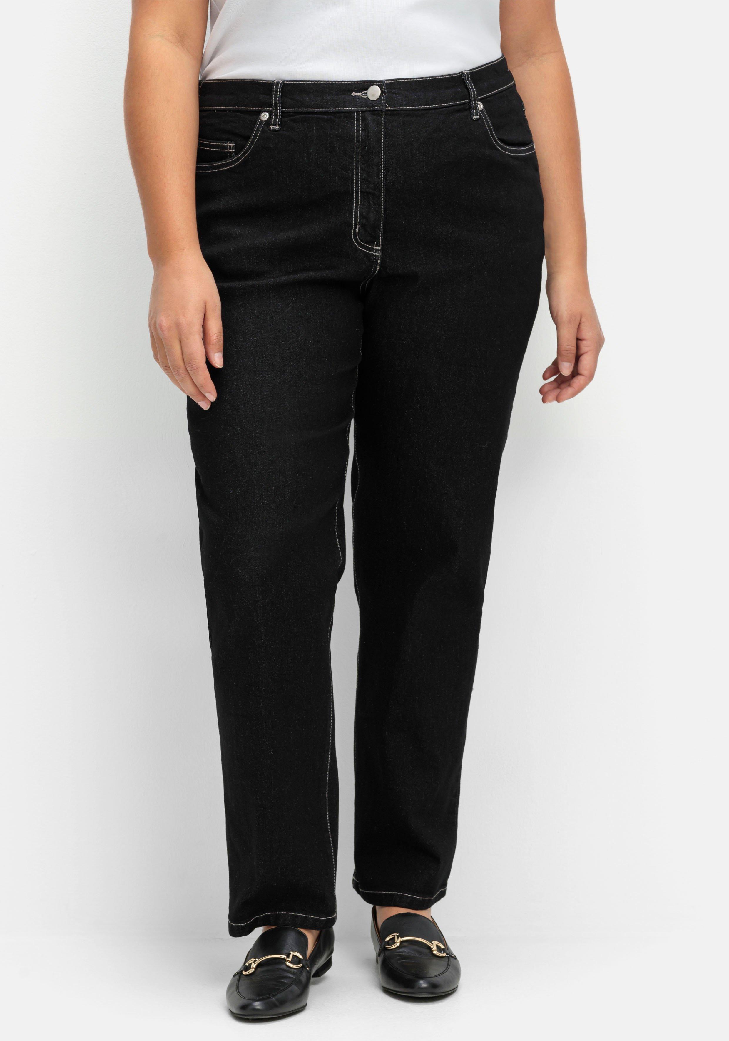 Gerade Jeans mit seitlichem Stretchbund