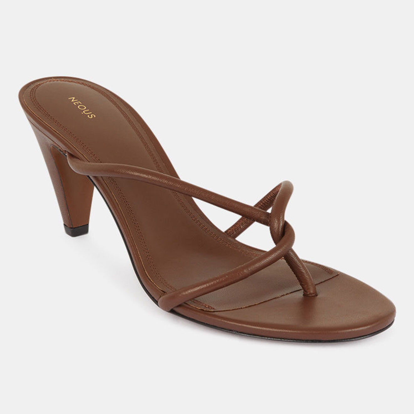 Neous Mules en Cuir marron - Talon 7 cm