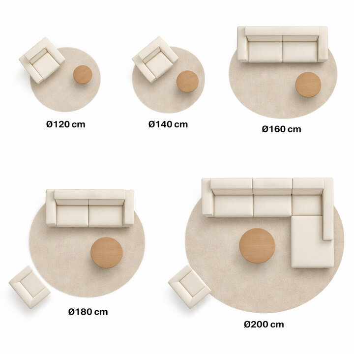 Rond vintage vloerkleed - Kyra Medaillon Creme | Duurzaam design