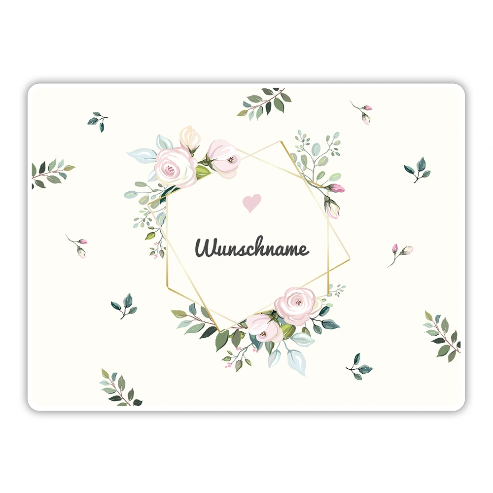 Personalisiertes Tischset mit Namen (Motiv: Floral)