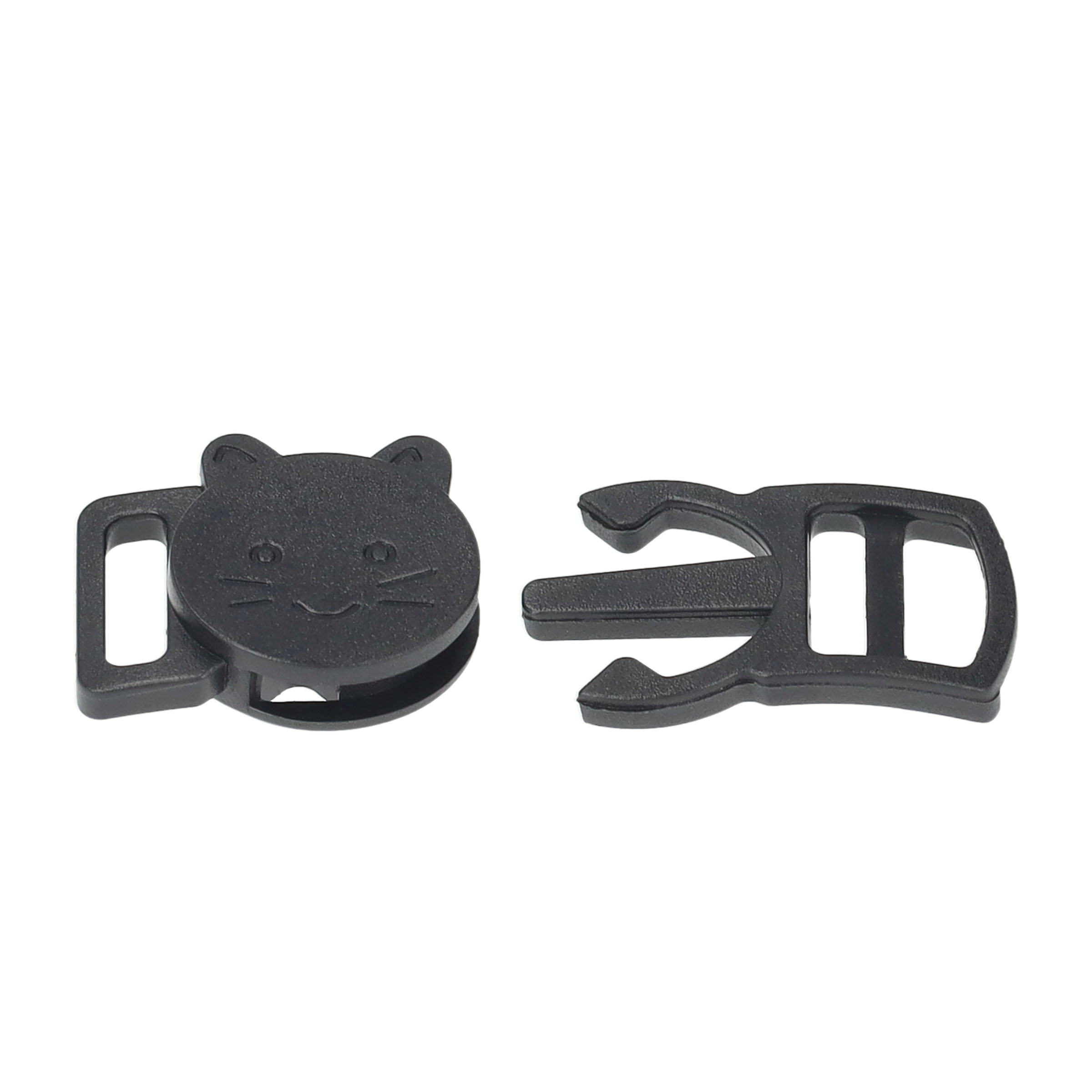 (30x15mm) Ersatz Steck Schnalle Schnellverschluss Clip für Katzen Halsband - Schwarz