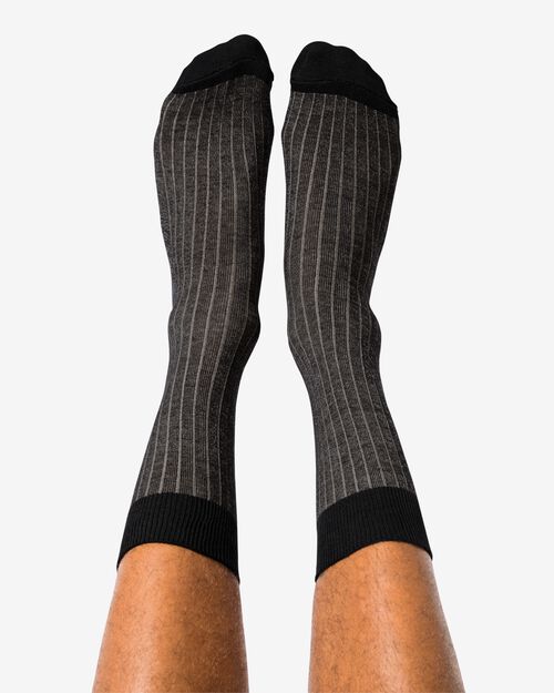 chaussettes rayées pour hommes 1 paire noir