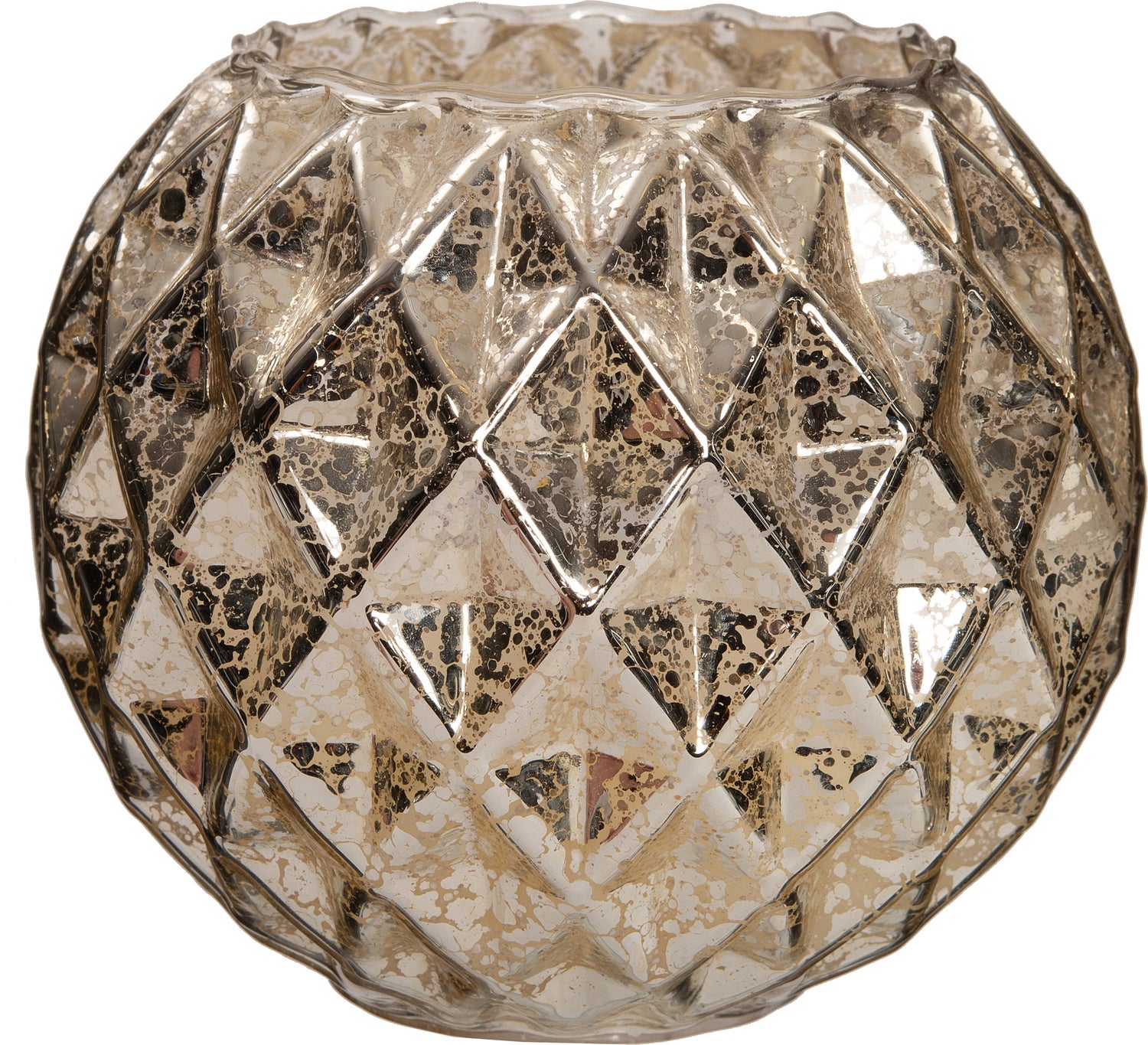 Anna's Collection LED kaars in glas met bewegende vlam zilver D 12 H 10 cm