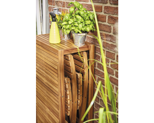 Siena Garden 2-zits balkonset bestaande uit: 2 stoelen, tafel, naturel hout