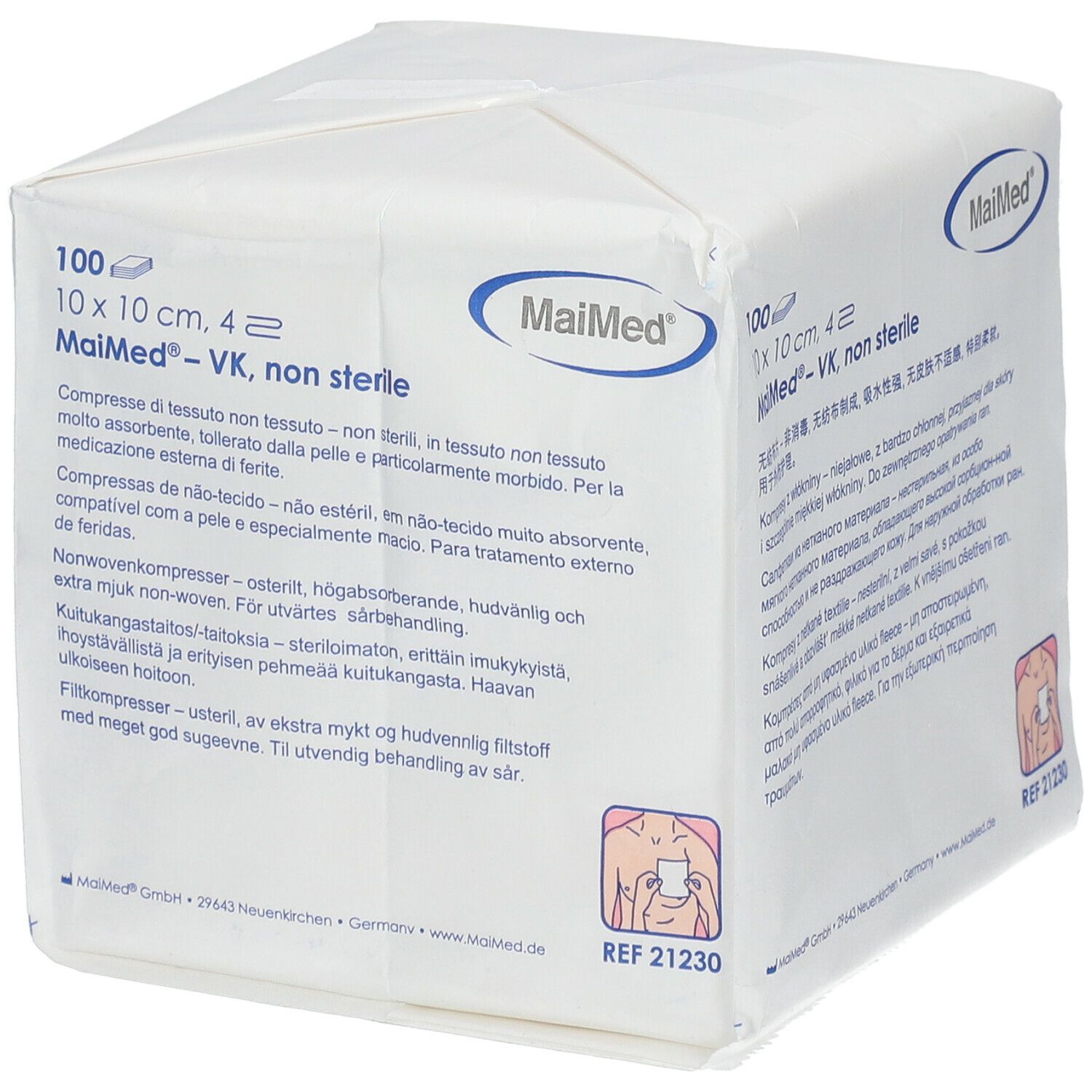 MaiMed® Vlieskompressen 10 x 10 cm unsteril