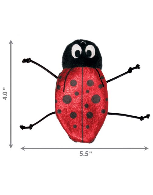 Kong Refillables Ladybug - Kattenspeelgoed - Rood Zwart Met Catnip