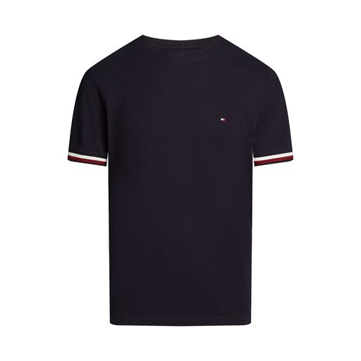 Tommy Hilfiger Global Stripe Cuff Pique T-shirt, Desert Sky, 3XL