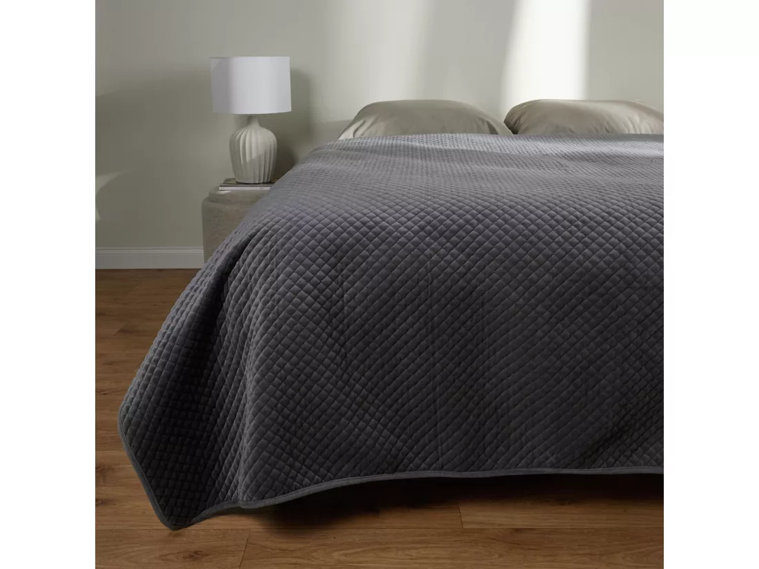 Jeté de lit Élégance Gris Foncé Polyester 200 x 220