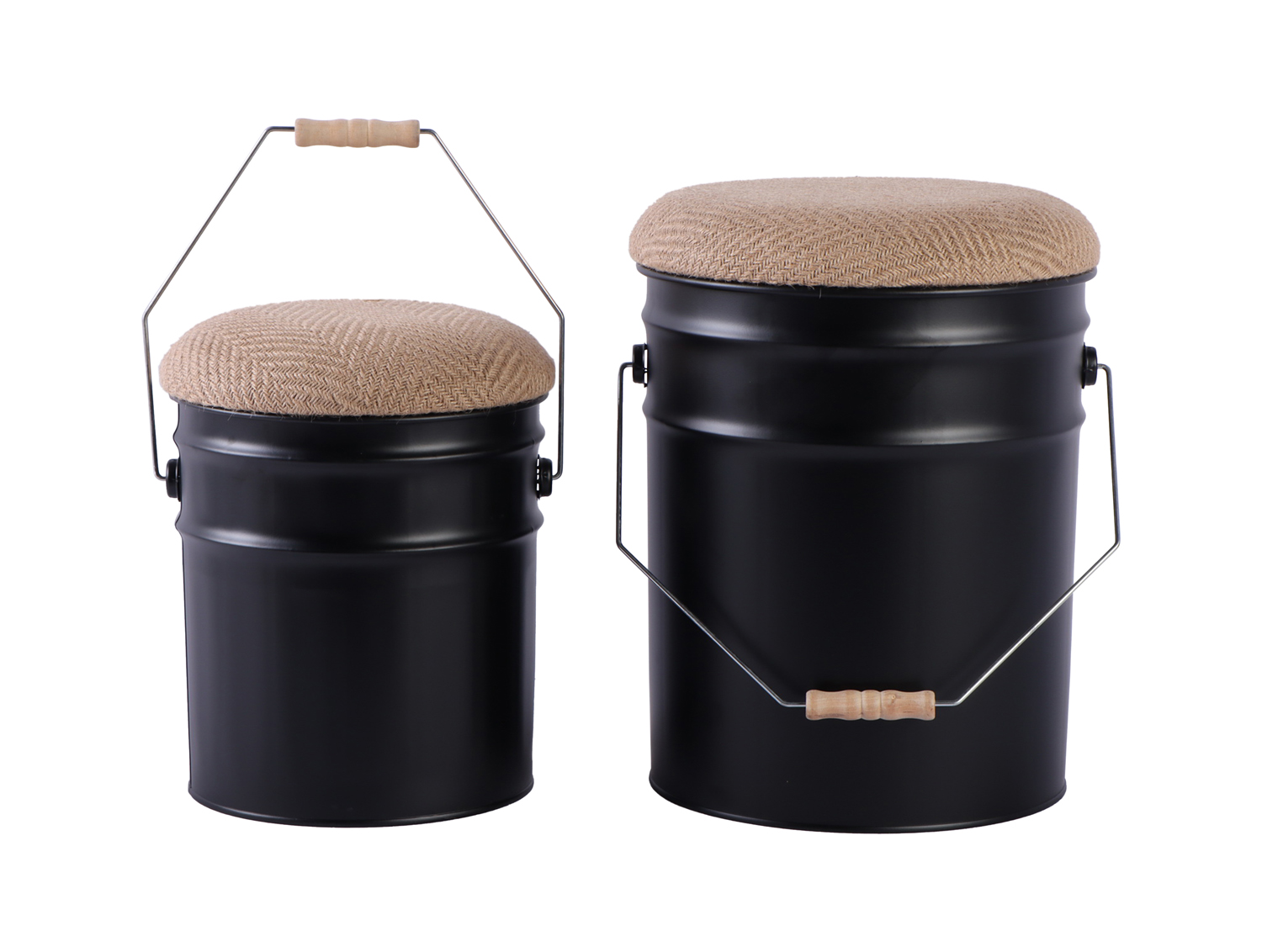 Poef Buckets (Set van 2) Poef Buckets - Zwart
