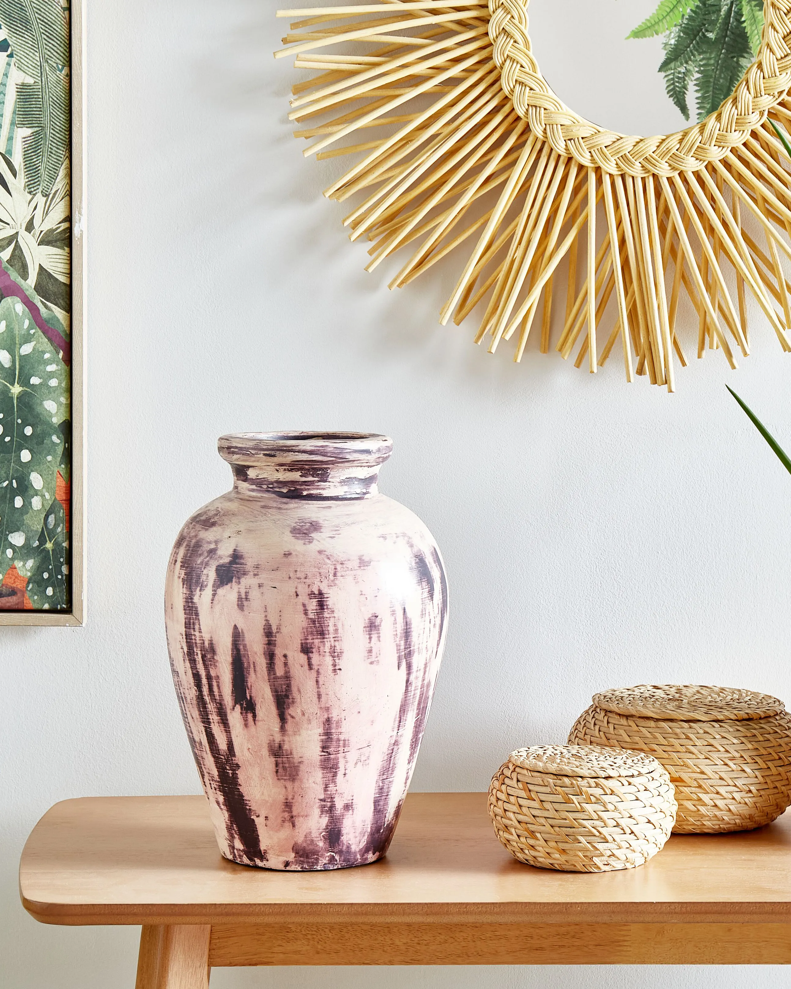 Decoratieve vaas AMATHUS Keramiek 34 cm Paars