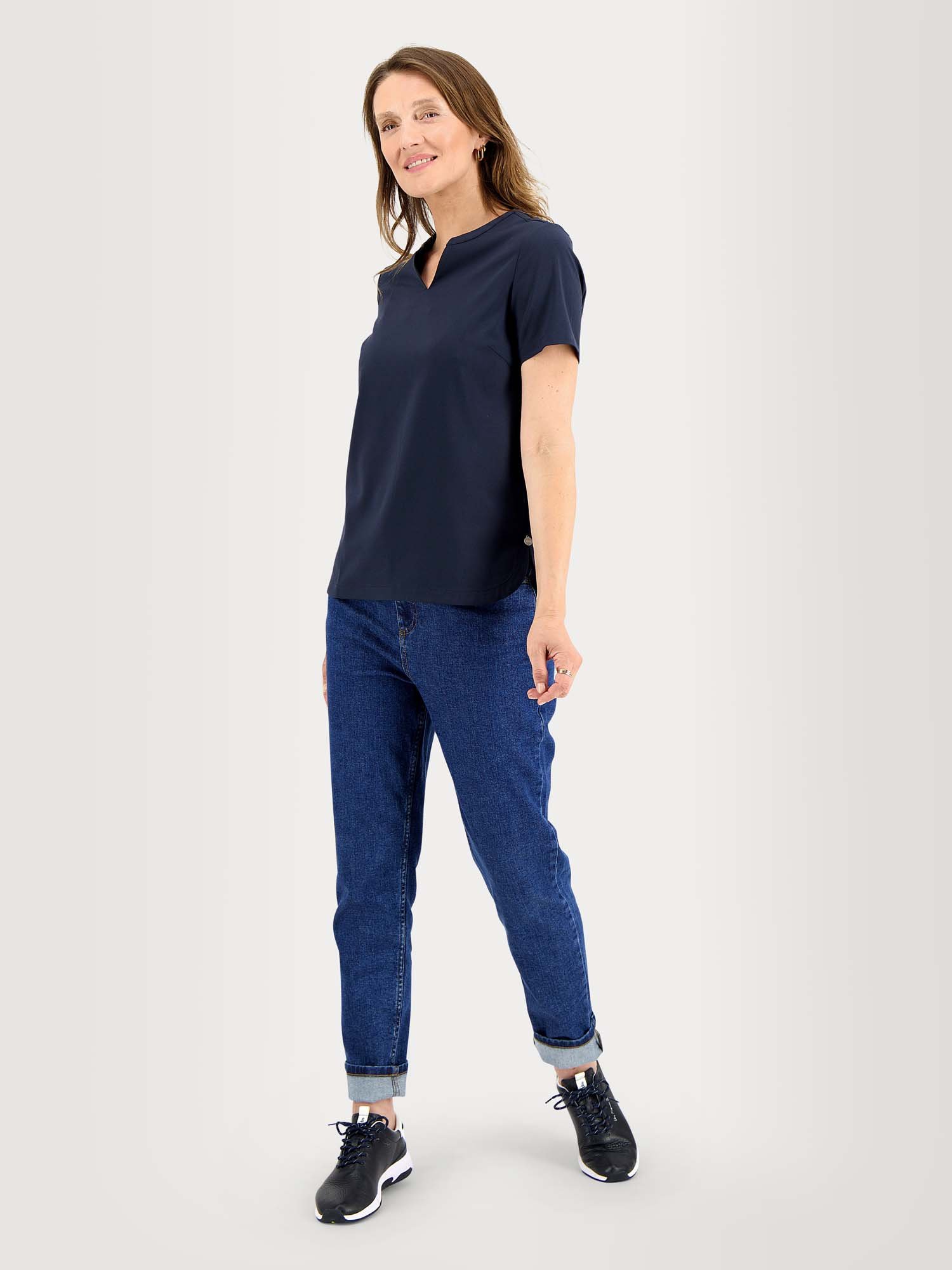 Blouse Femme Légère En Crêpe Marine