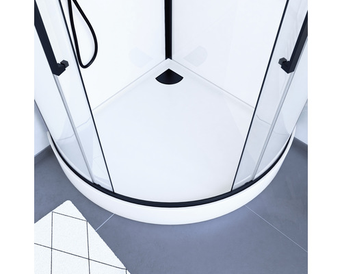 Aurlane Urban 2 complete ronde douche-unit, 90 x 90 x 215 cm, zwart