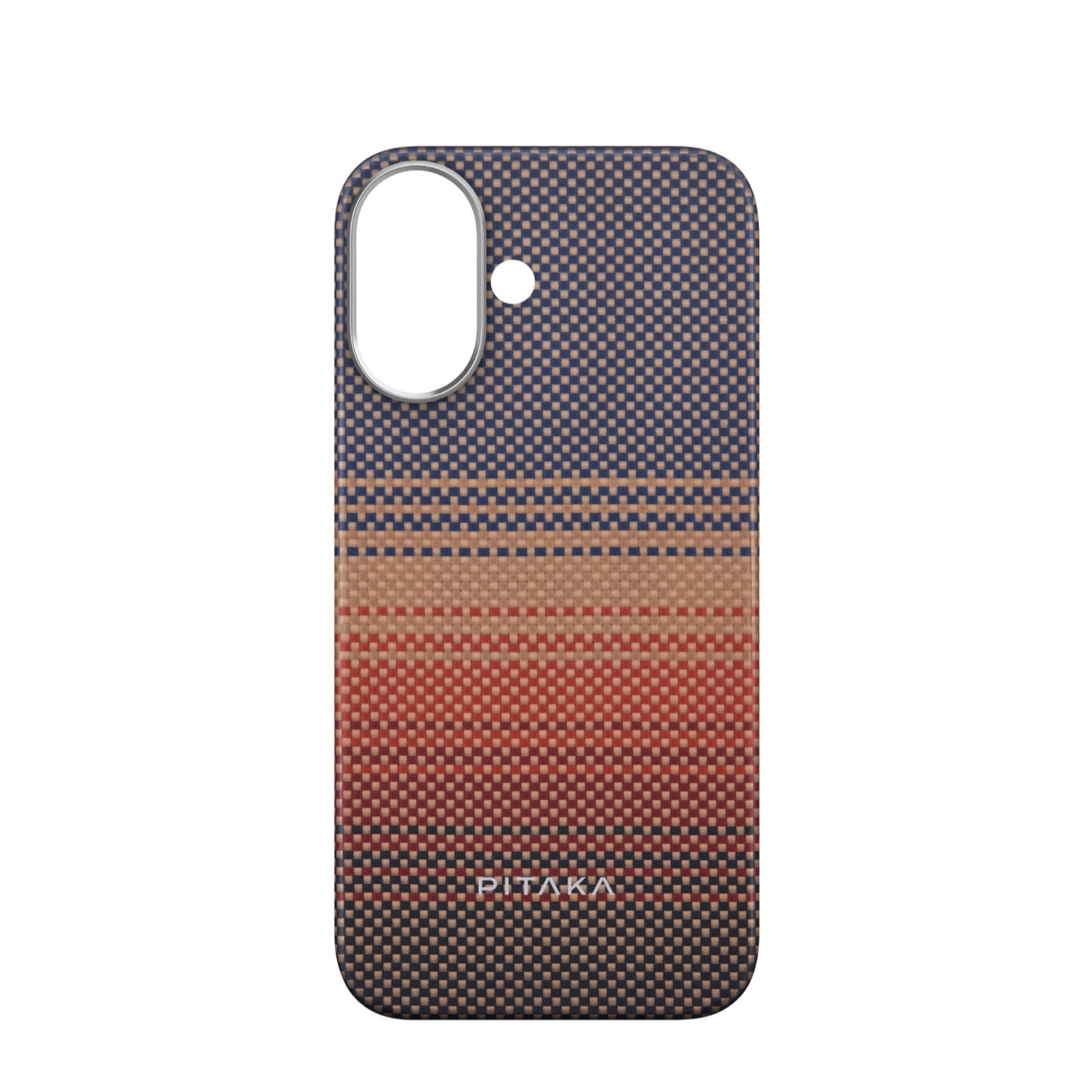 iPhone 16 MagEZ 5 Fushion Weaving MagSafe Aramid Schutzhülle (KI1601U) - Sunset (Rot / Schwarz)