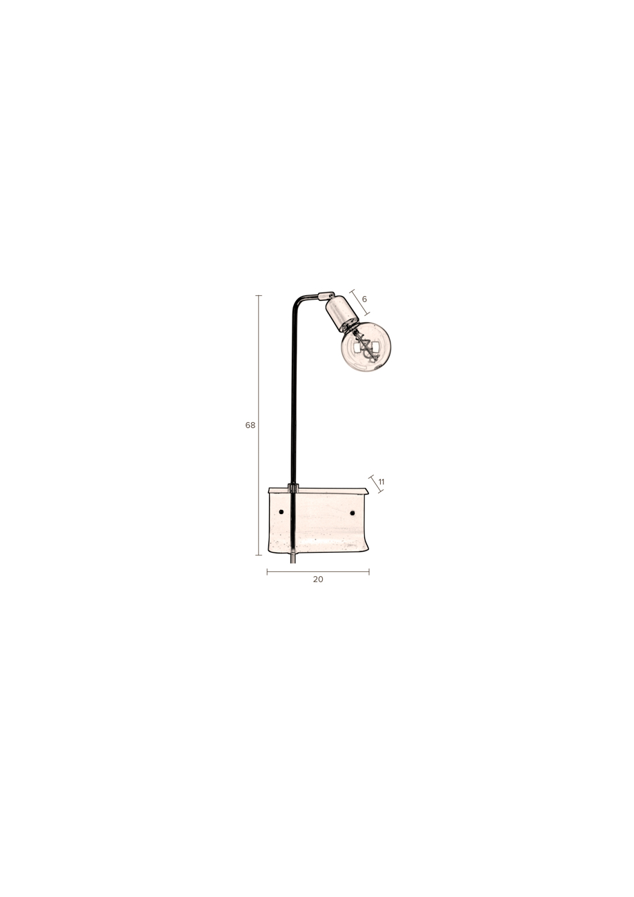 Wandlamp Shaw zwart