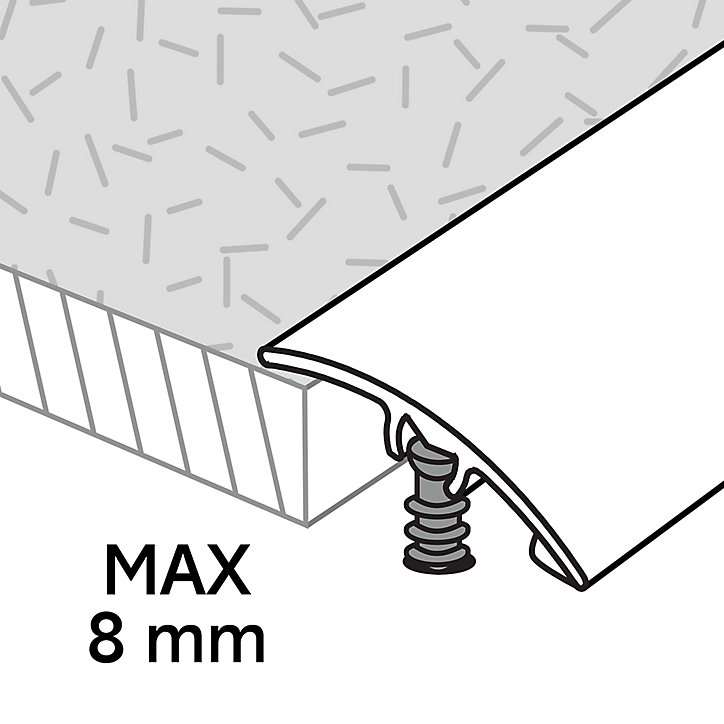 Barre de seuil incurvée en aluminium décor doré mat GoodHome 30 x 930 mm