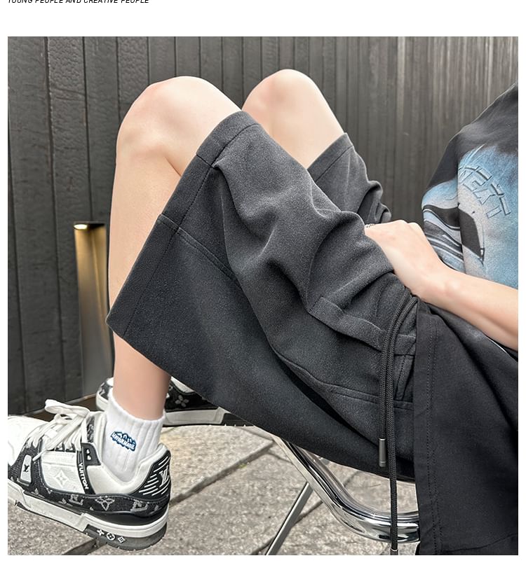 emeisa - Hoge taille effen wijde joggingbroek