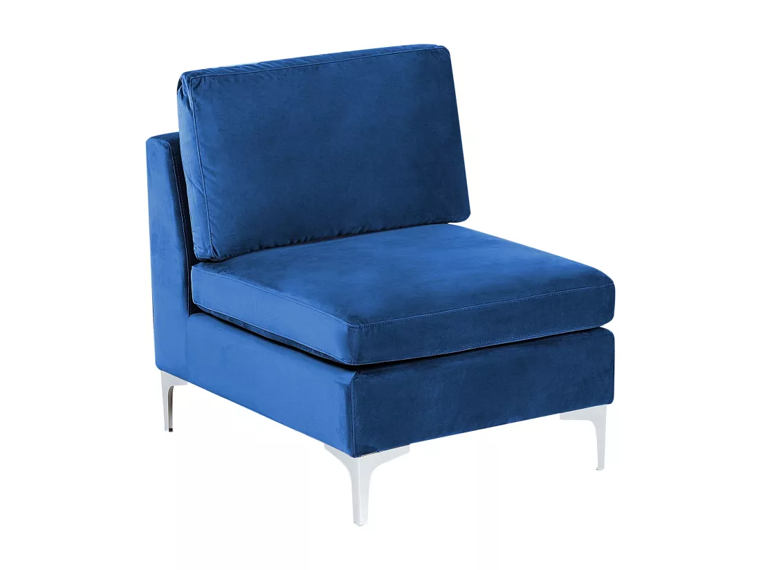 Section de canapé en velours bleu marine 1 place EVJA