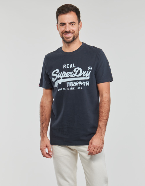 Superdry - VINTAGE VL NOOS TEE - Marine