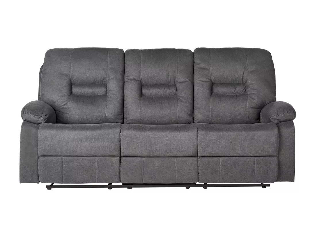 Canapé 3 places inclinable manuellement en tissu gris foncé BERGEN II