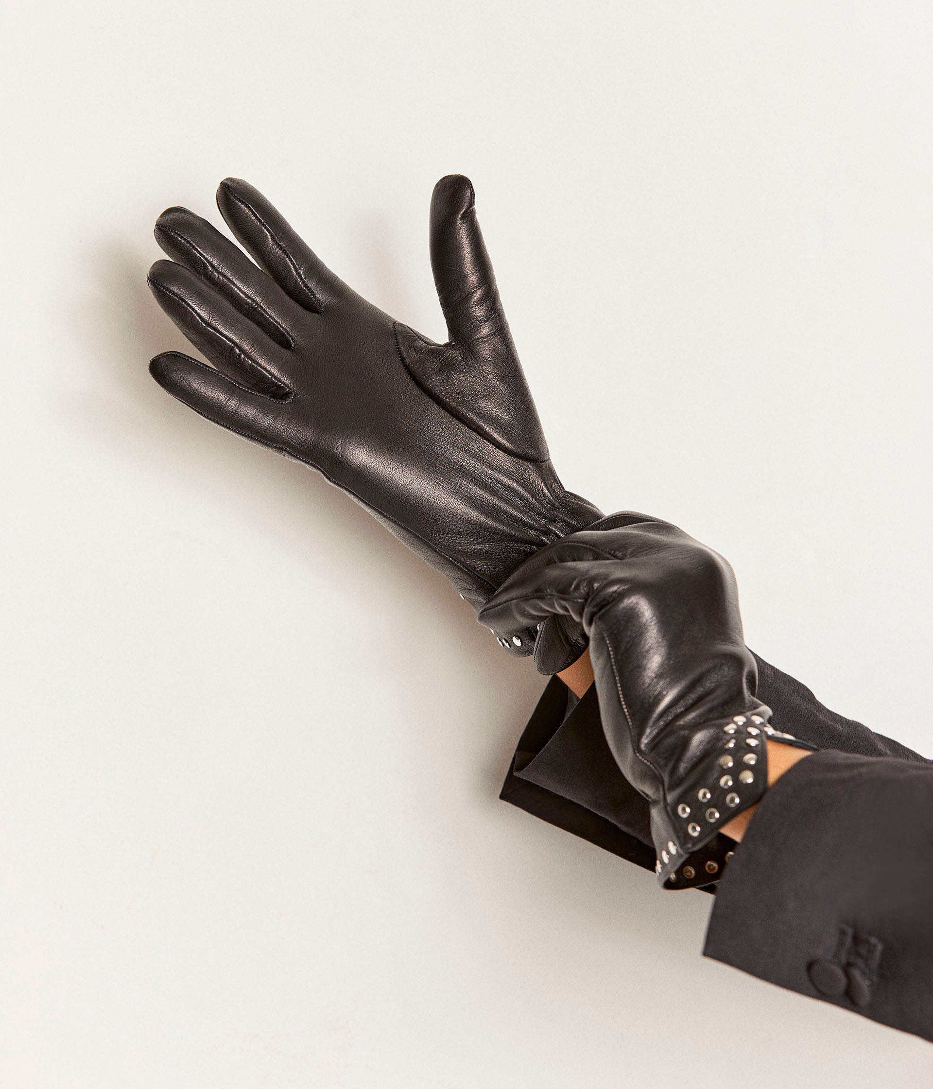 Gants cuir noir Corry