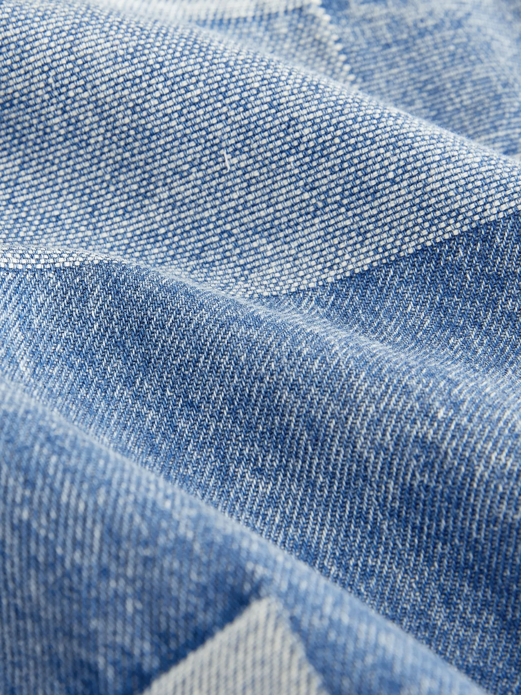 Blauw - Overshirt denim patchwork overhemd (3mnd -7jr)