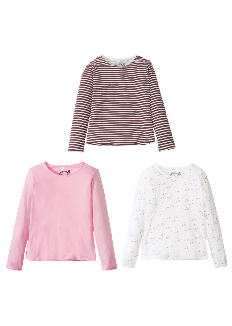 Lot de 3 T-shirts manches longues fille
