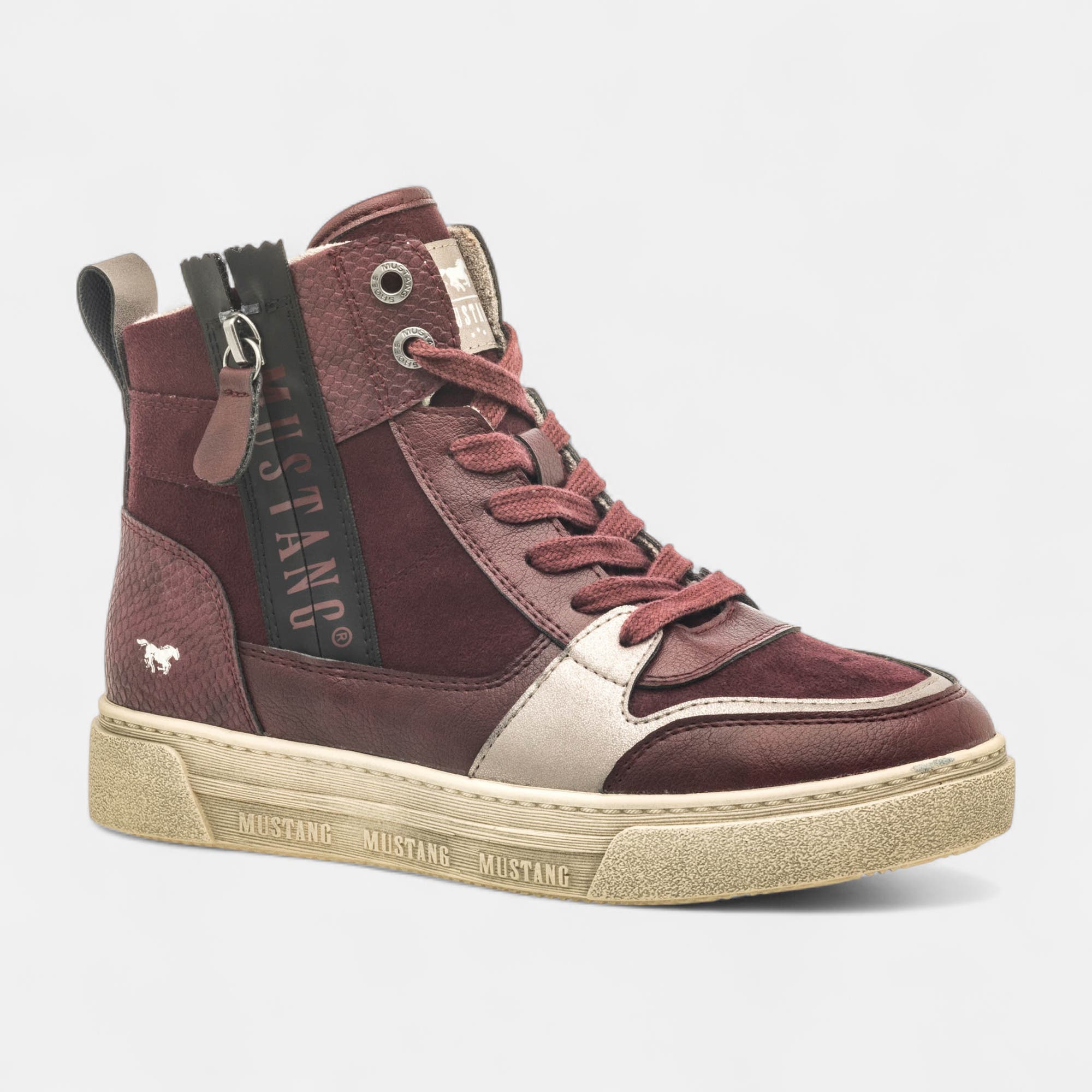 Baskets hautes Femme bordeaux