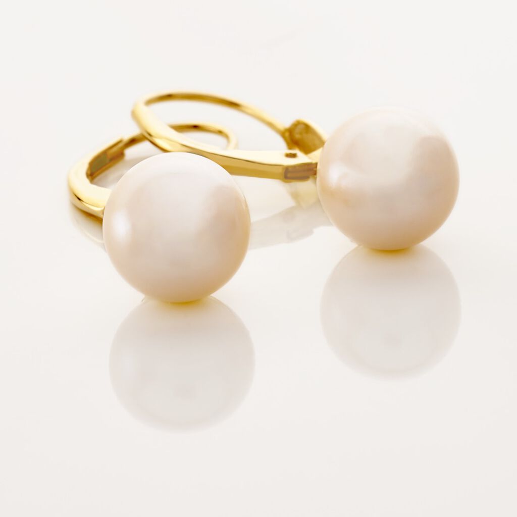 Boucles D'oreilles Pendantes Cecilius Or Jaune Perle De Culture