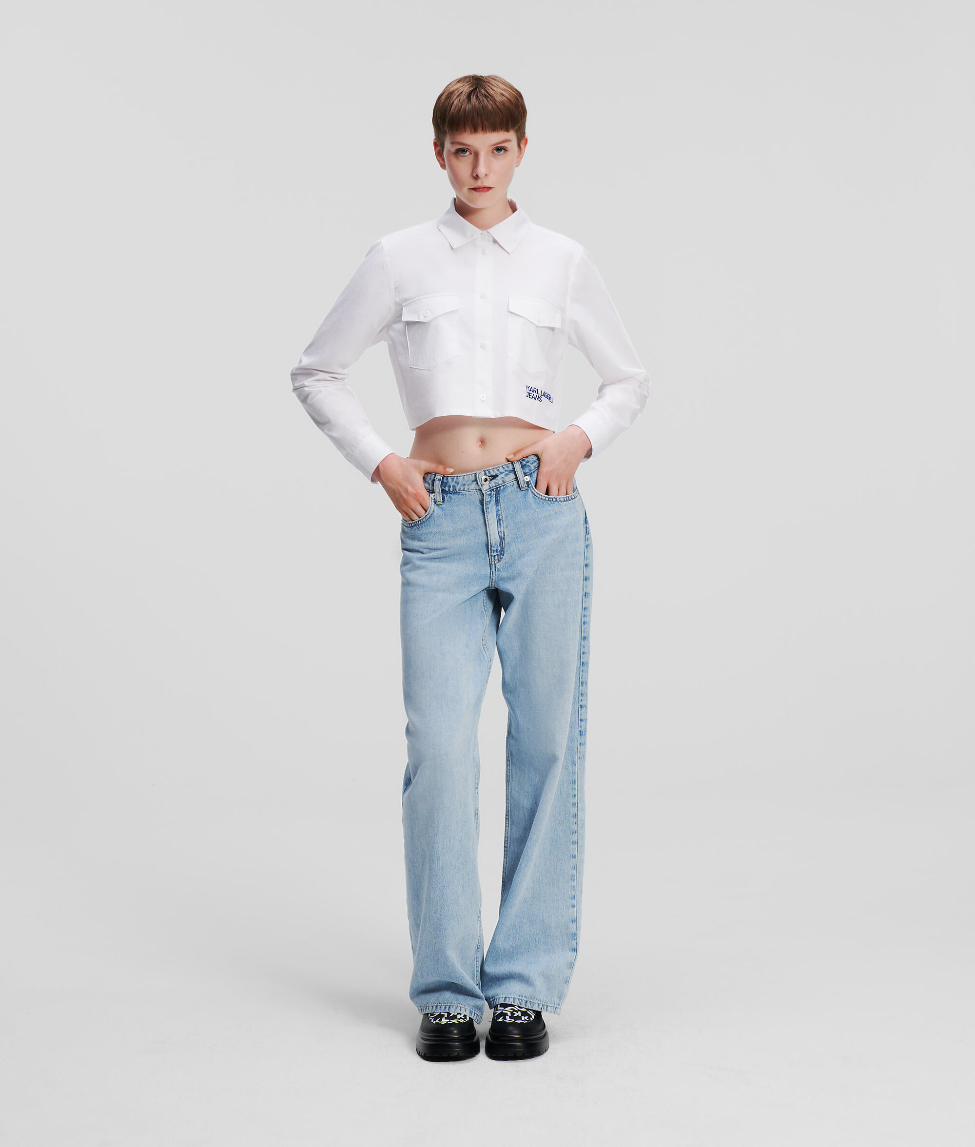 JEAN TAILLE MI-HAUTE DÉCONTRACTÉ KLJ