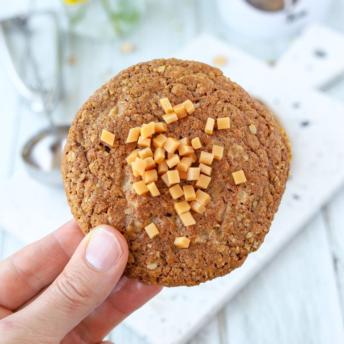 Koekjesdeeg voor haverkoeken met karamel zeezout