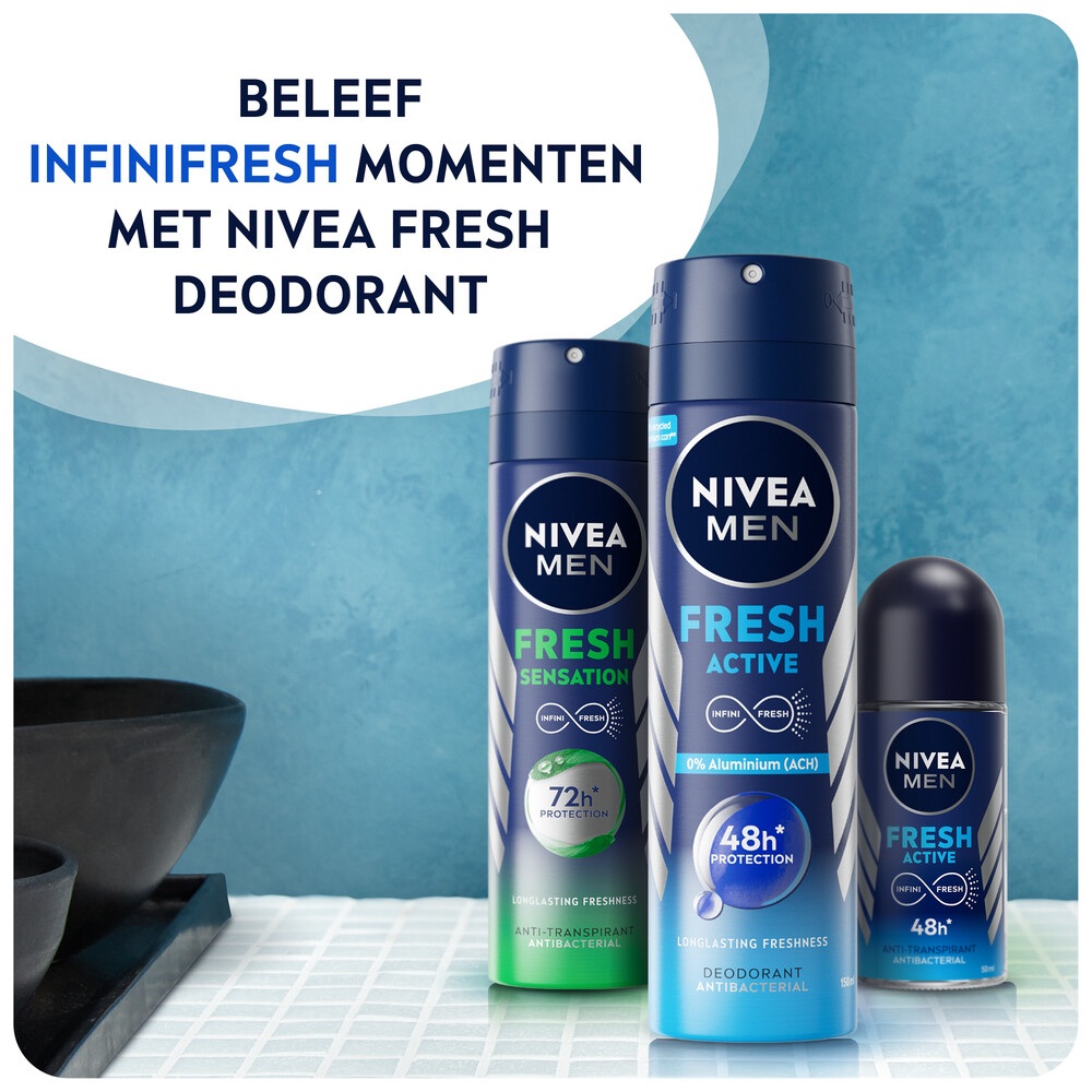 6x Nivea Men Deodorant Spray Fresh Active150 ml