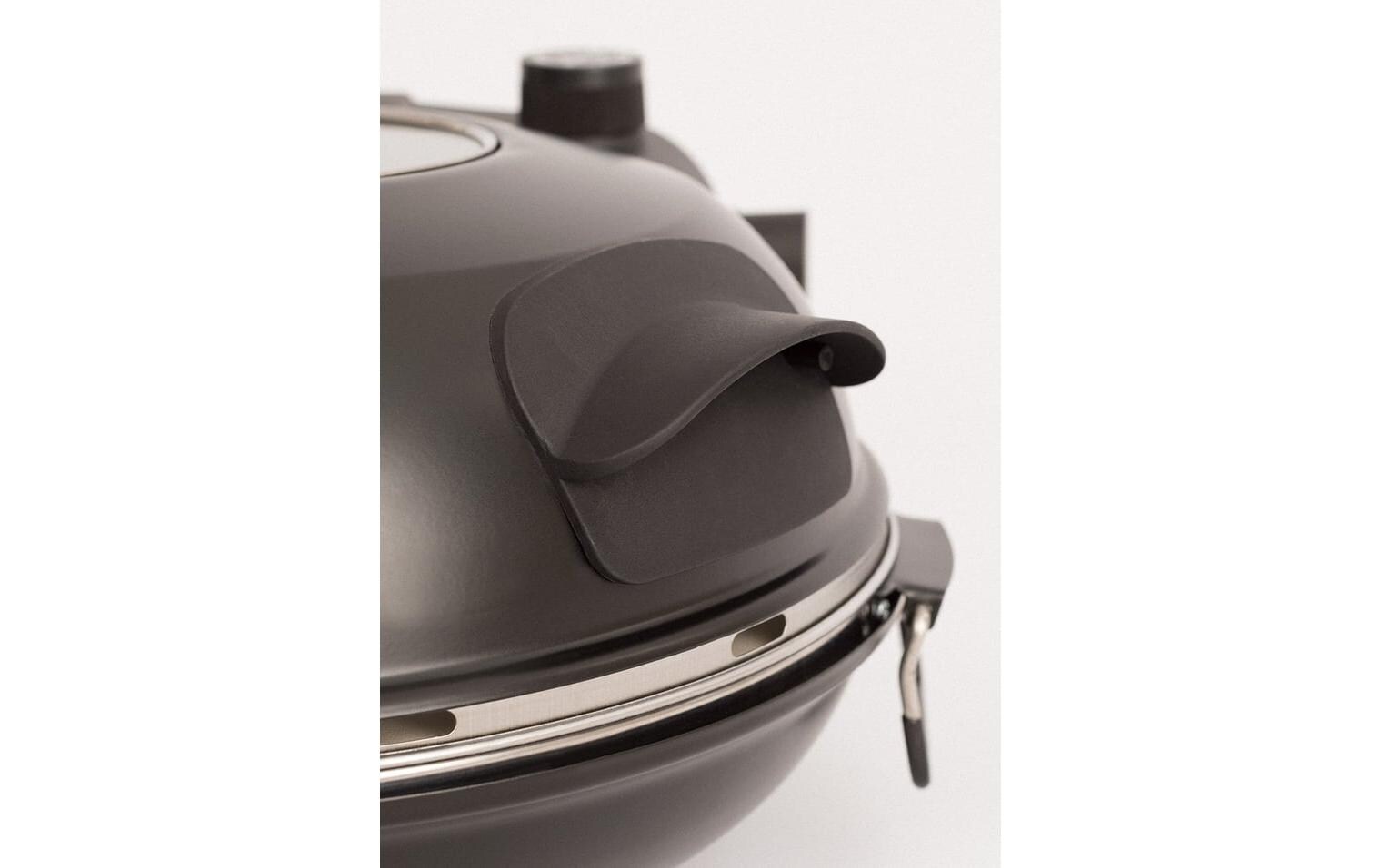 Pizzaofen Elektro Schwarz Ø 31 cm<br>Elektrischer Pizzaofen mit Steinboden und 350 °C Temperatur