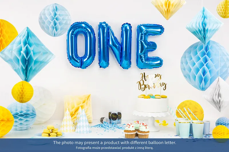 Folie Ballon Letter V Blauw Leeg 35cm