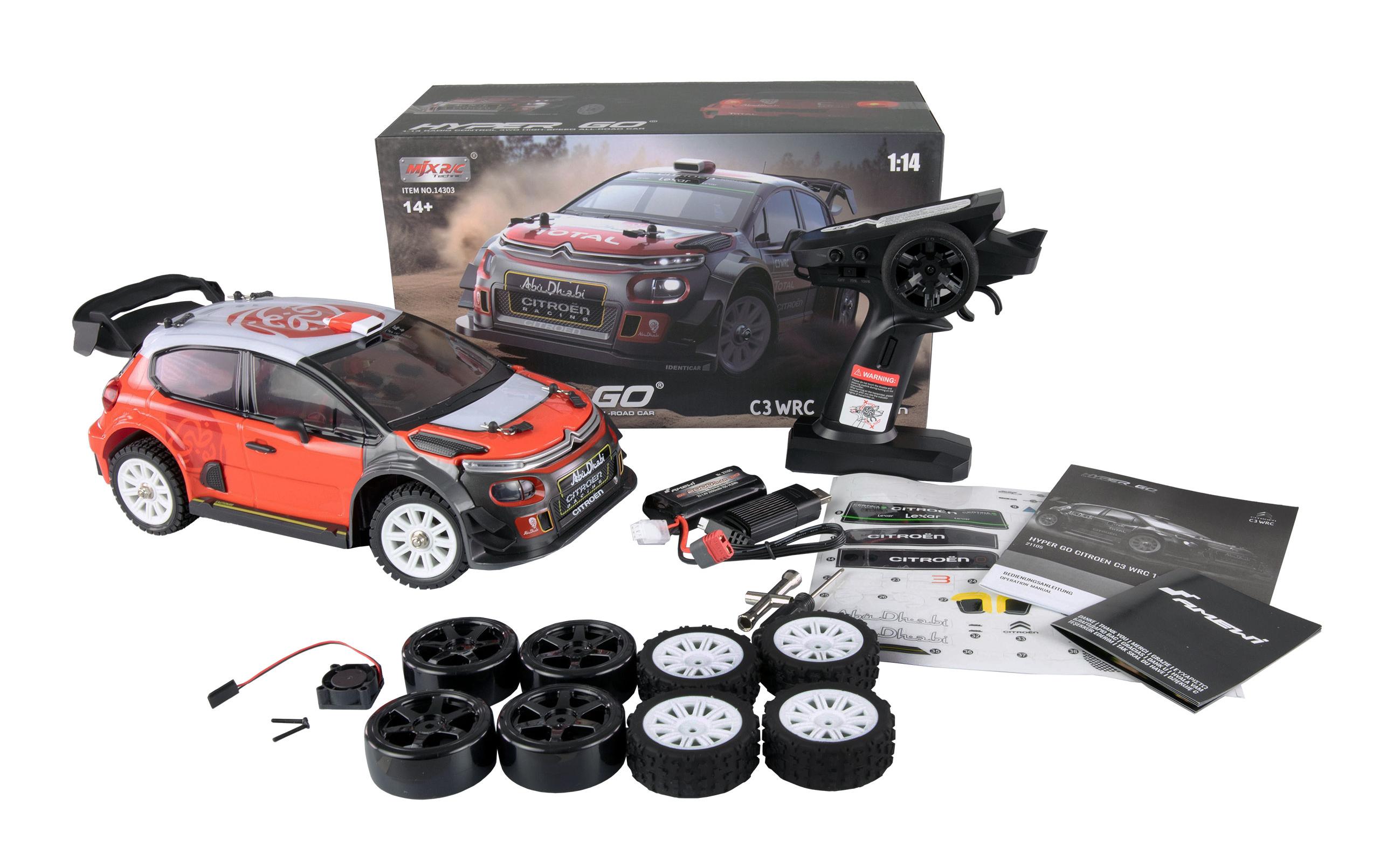 Rally Hyper Go Citroen C3 WRC Brushless RTR, 1:14<br>WRC Rally RC-Auto mit starkem Brushless Antrieb