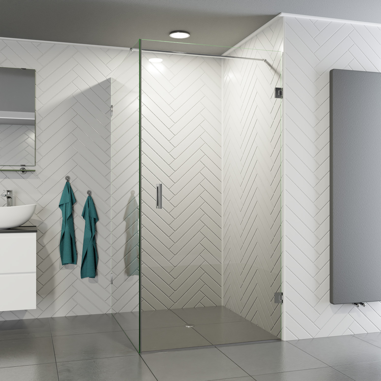 Saniclear Talpa profielloze douchecabine 100x80cm met 80cm deur chroom