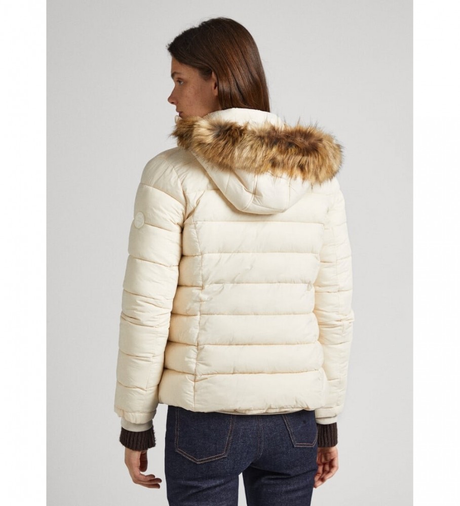 Jaqueta curta bege Pepe Jeans May