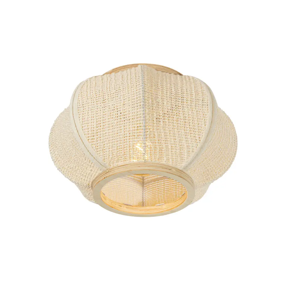 Qazqa plafondlampen rob crème e27