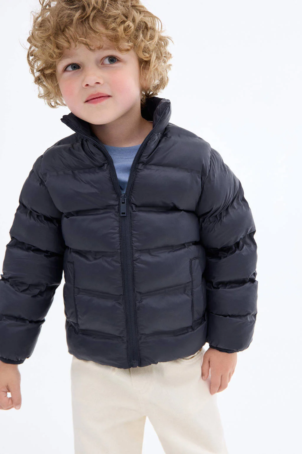 Mango Kids gewatteerde jas marine