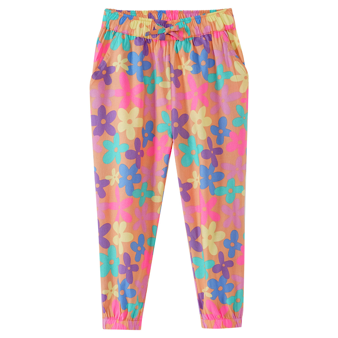 Topolino Mädchen Hose mit bunten Blumen hellorange