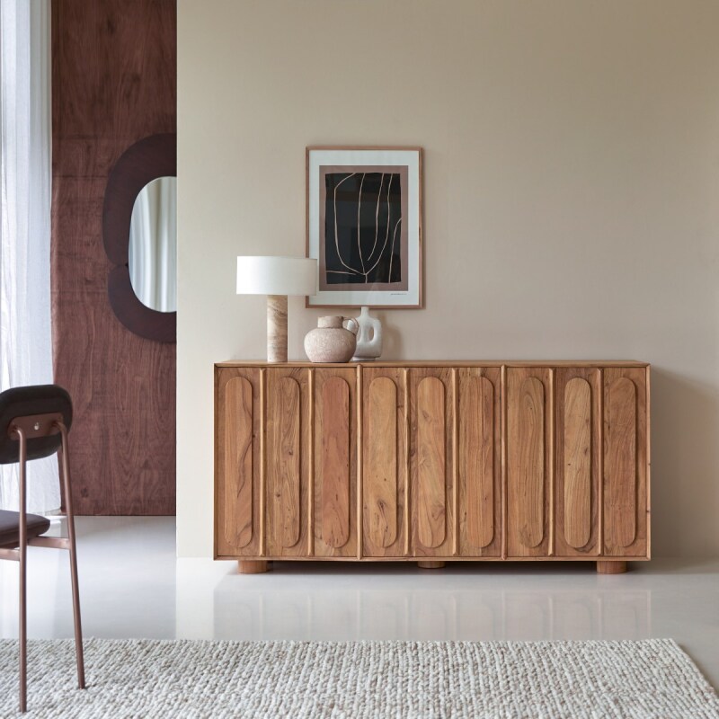Buffet Olga en acacia massif H 88 x L 182 x P 45 cm