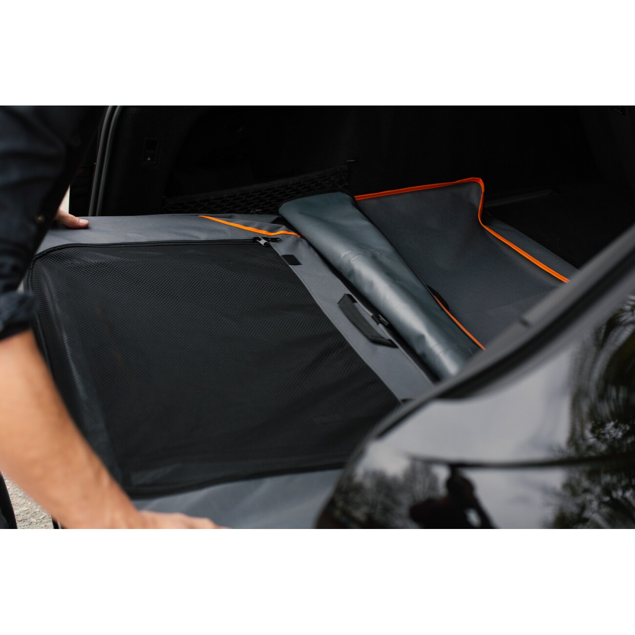 Knuffelwuff faltbare Hundebox Auto Transportbox Alverstone mit Aluminiumgestell für den Kofferraum M