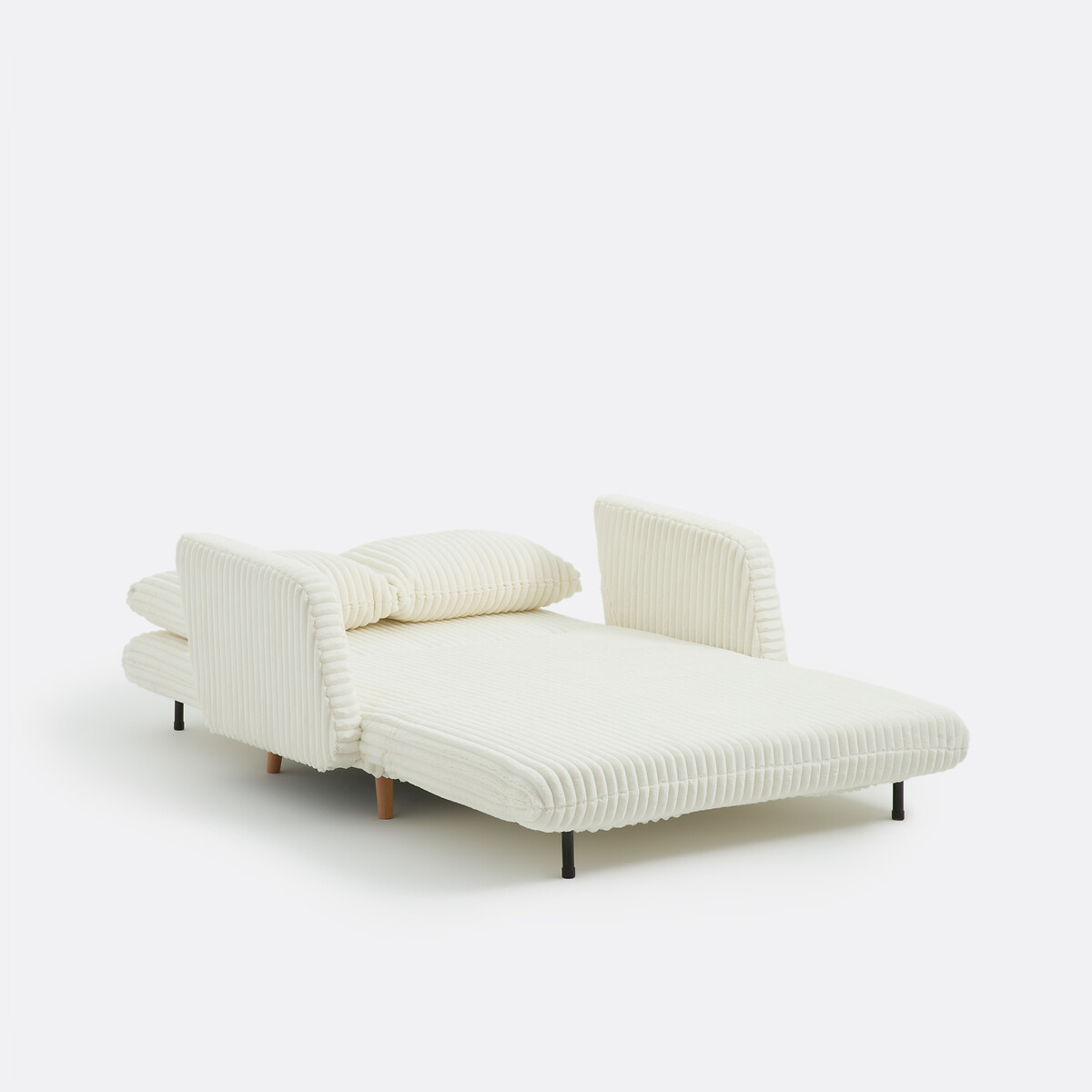 LA REDOUTE INTERIEURS<br>Sofá conversível, veludo canelado grosso, 2 lugares. Cósico