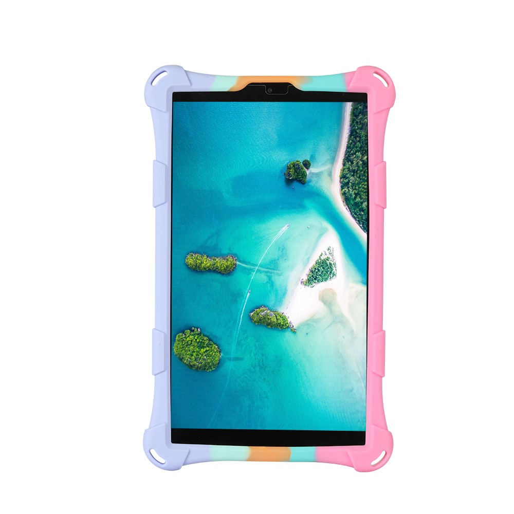 2in1 Samsung Galaxy Tab A7 Lite Silikon Bubbles Case Anti Stress Pop It Fidget Rückseite   Kickstand - Pink